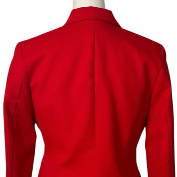Pendleton Vintage Blazer Wool Peak Lapel Flap Pocket 2 Button Red Women’s Size 6 - Picture 8 of 13